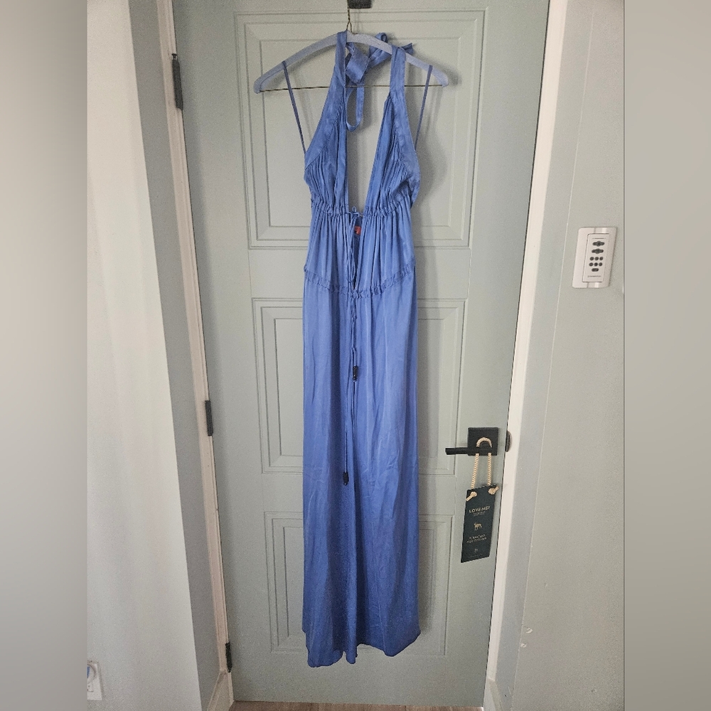 Blue Halter Jumpsuit